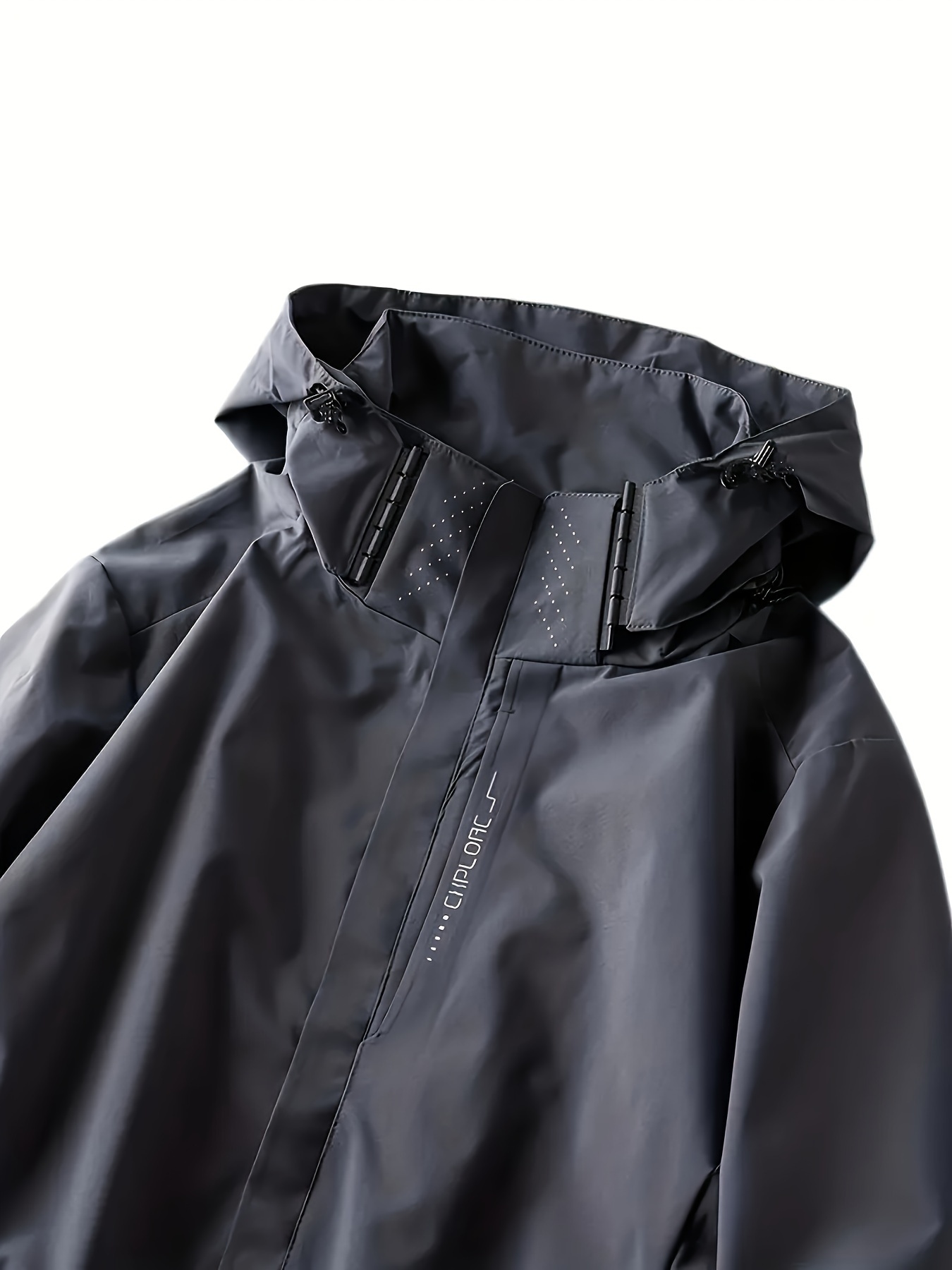chic solid windbreaker hooded jacket mens casual zip up jacket coat for outdoor activities details 29