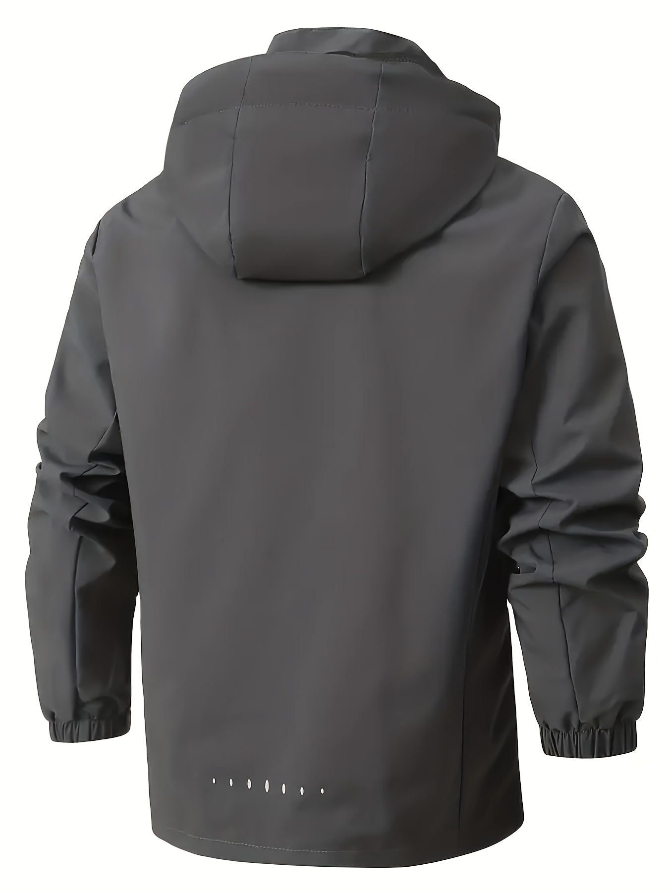 chic solid windbreaker hooded jacket mens casual zip up jacket coat for outdoor activities details 32