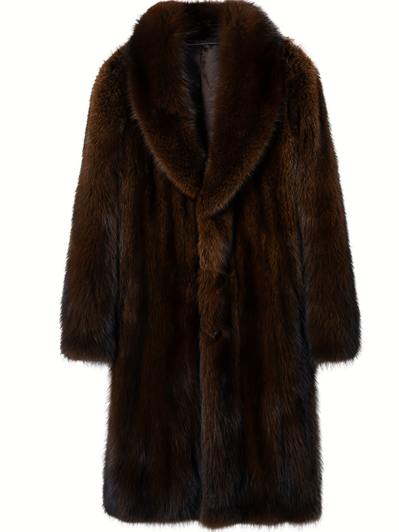 fashionable design mens faux fur single breasted overcoat trendy and elegant warm long jacket for autumn and winter outdoors leisurewear details 5