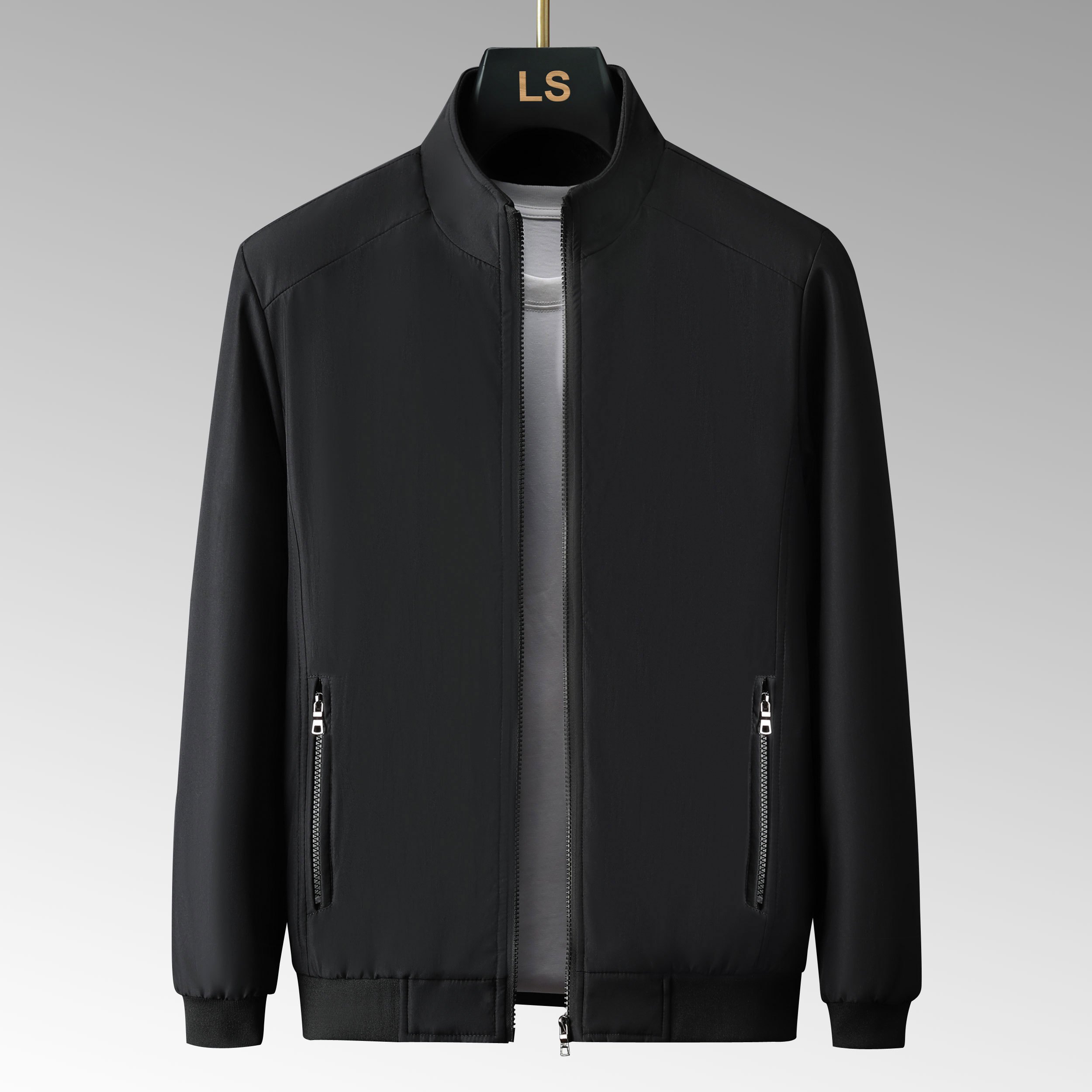 lightweight windbreaker jacket mens casual stand collar zip up jacket coat for outdoor hiking climbing camping cycling details 0