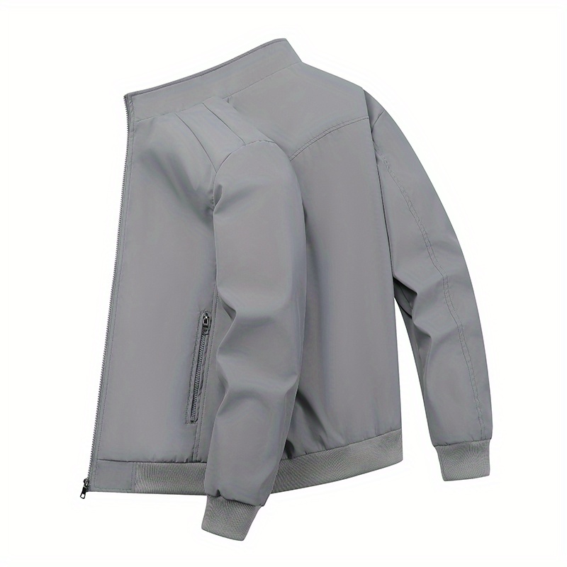 lightweight windbreaker jacket mens casual stand collar zip up jacket coat for outdoor hiking climbing camping cycling details 3