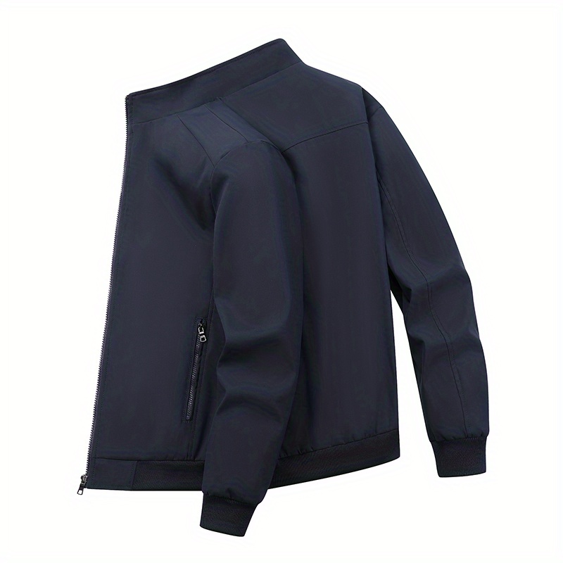 lightweight windbreaker jacket mens casual stand collar zip up jacket coat for outdoor hiking climbing camping cycling details 4